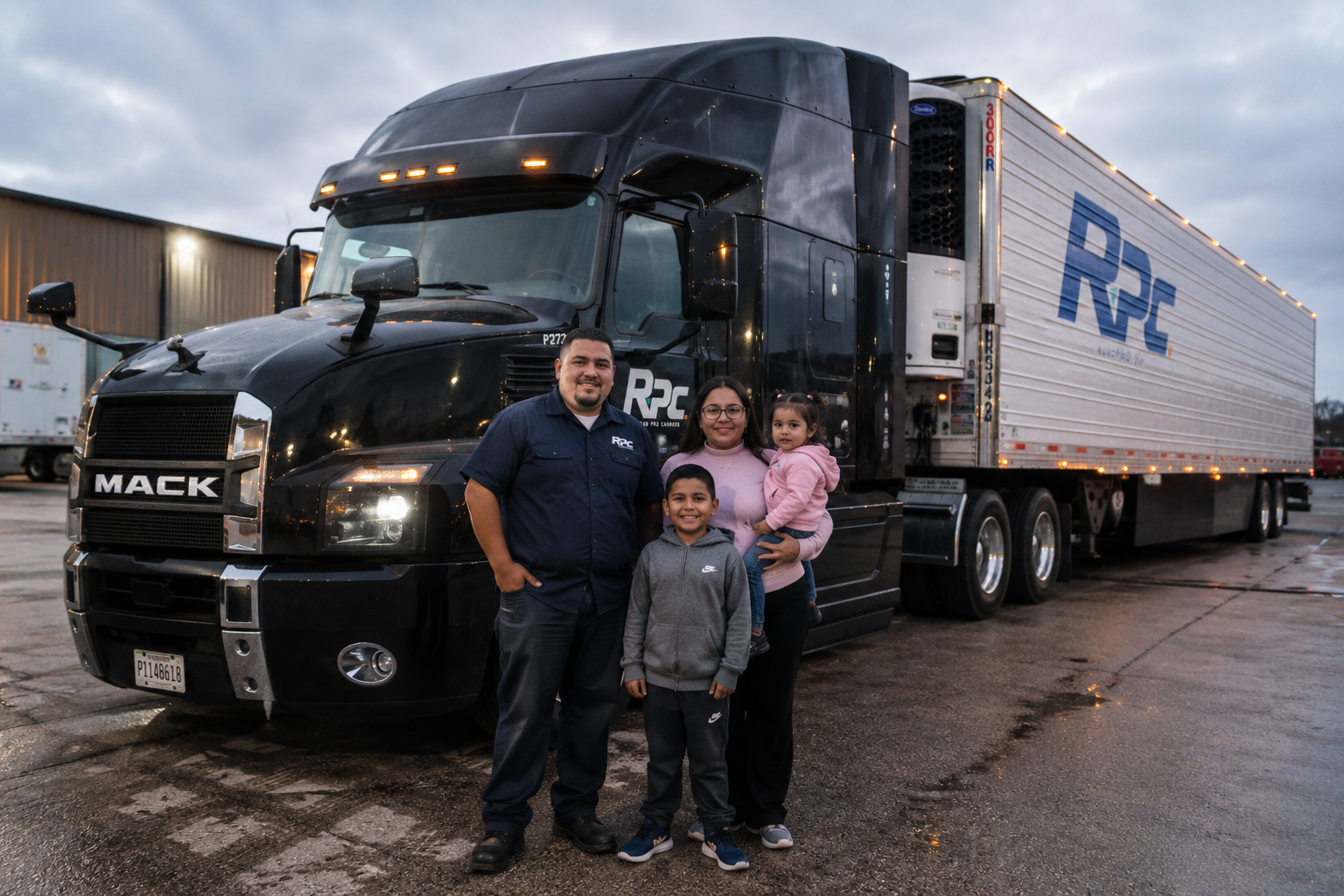 Road Pro Carriers driver with family
